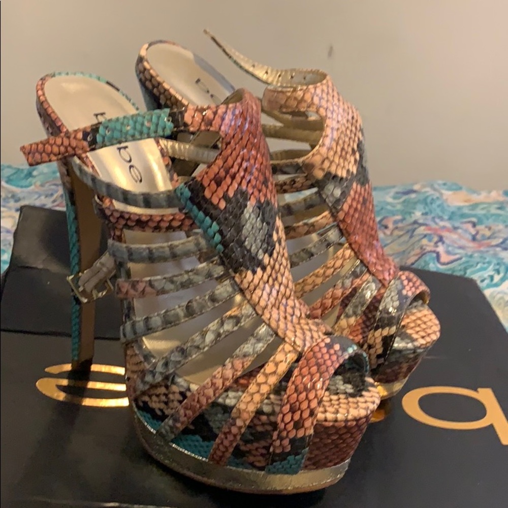 Bebe snake skin high heels